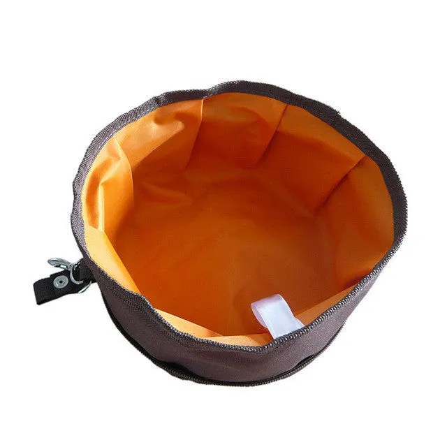 1Pc Waterproof Fabric Expandable/Collapsible Pet Water/Food Travel Bowls, Traveling/Camping/Hiking Folding Portable Feeder Dish for Dog/Puppy/Cat/Kitty