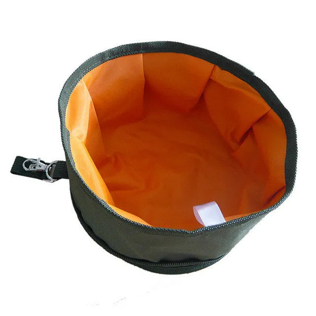 1Pc Waterproof Fabric Expandable/Collapsible Pet Water/Food Travel Bowls, Traveling/Camping/Hiking Folding Portable Feeder Dish for Dog/Puppy/Cat/Kitty