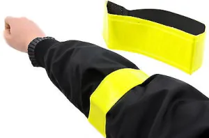 2 x 50mm WIDE HI VIZ YELLOW REFLECTIVE ARMBAND SAFETY CYCLING,JOGGING