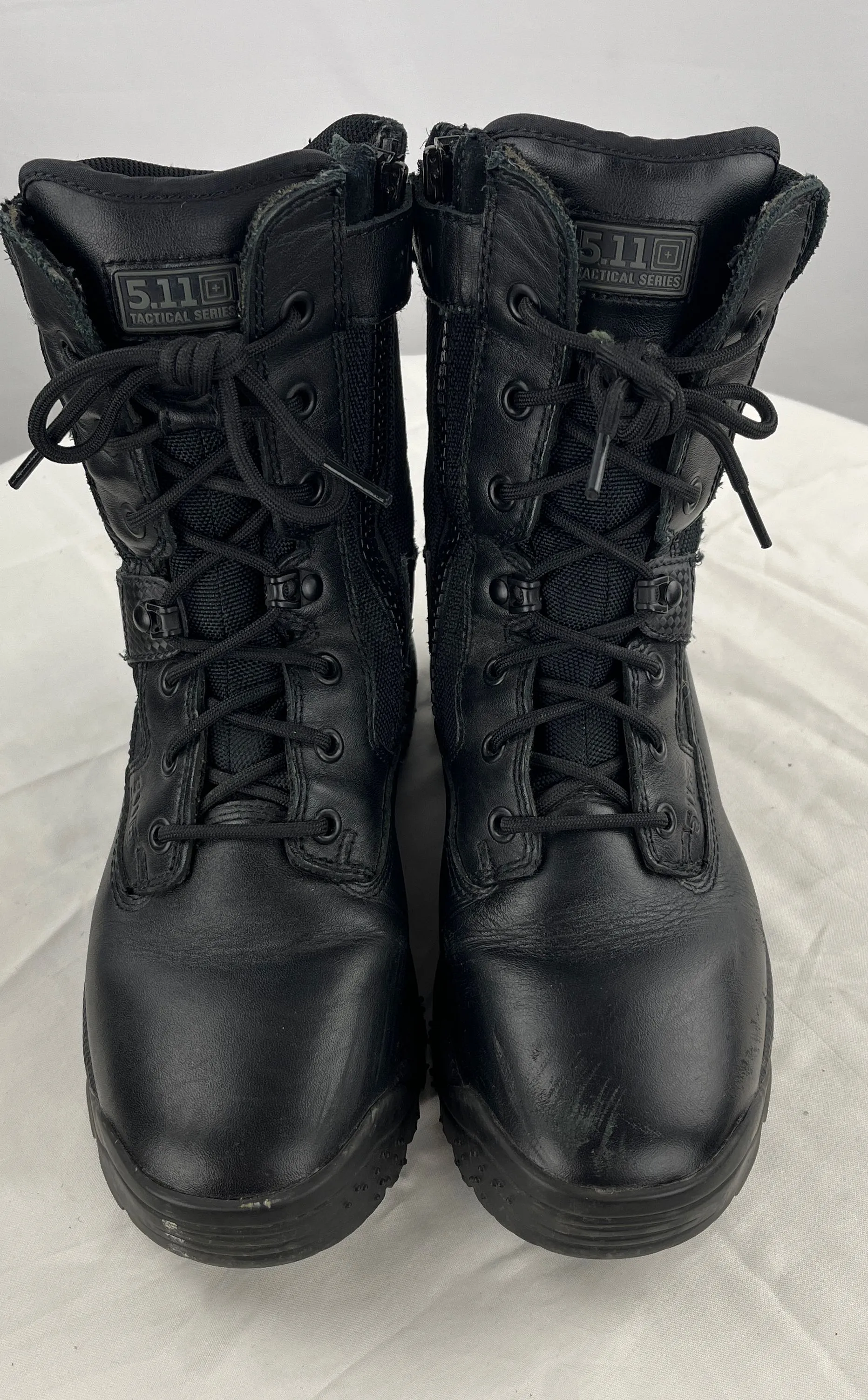 5.11 Black Leather Tactical ATAC 8" Side Zip Combat Boots Size 10