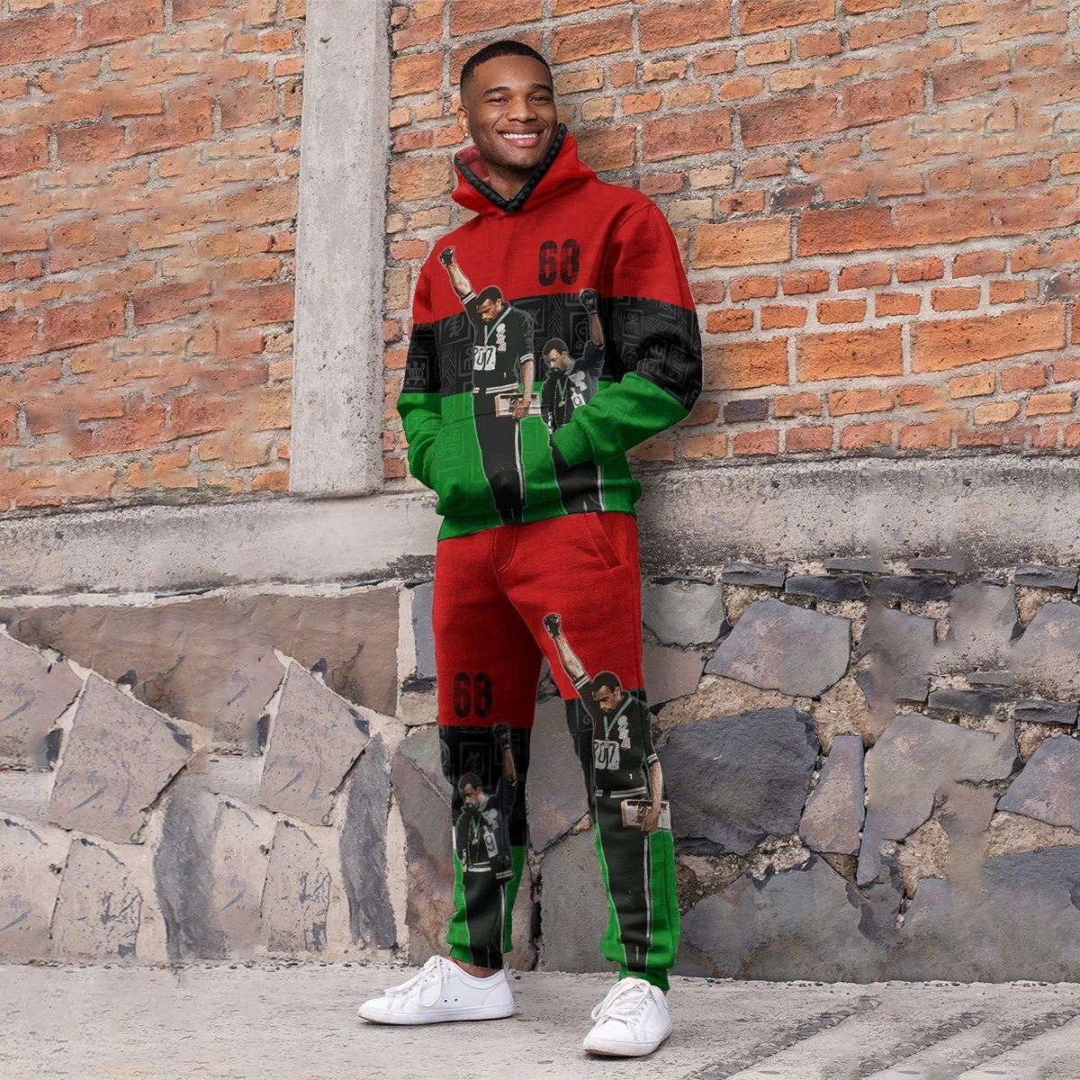 68 Olympics Fleece All-over Hoodie And Joggers Set