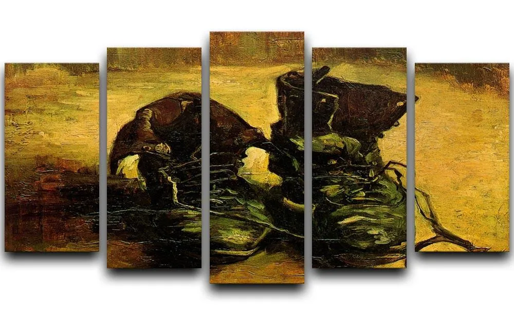 A Pair of Shoes 2 by Van Gogh 5 Split Panel Canvas