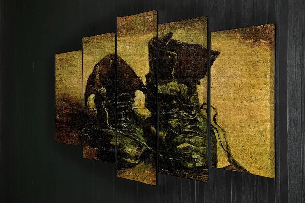 A Pair of Shoes 2 by Van Gogh 5 Split Panel Canvas