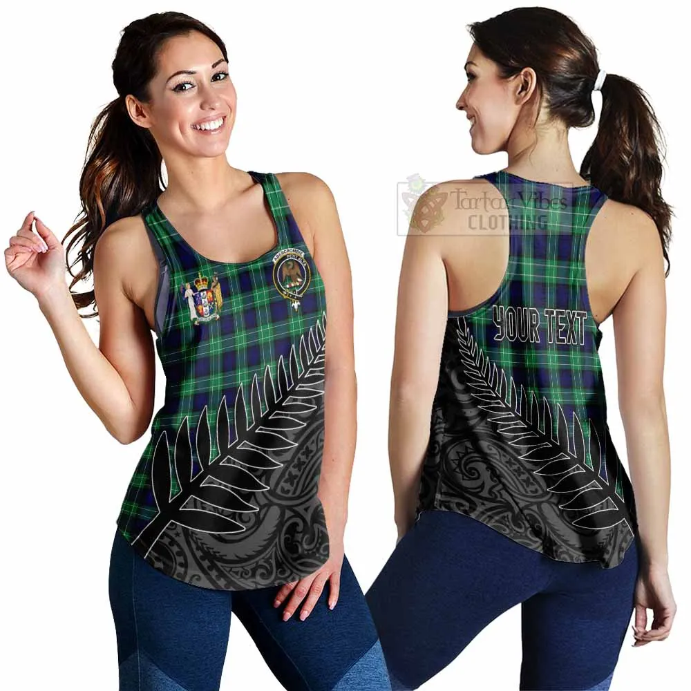 Abercrombie Crest Tartan Women's Racerback Tanks with New Zealand Silver Fern Half Style