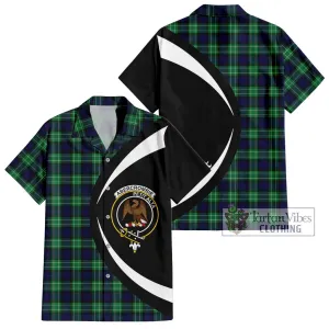 Abercrombie Tartan Short Sleeve Button Up with Family Crest Circle Style