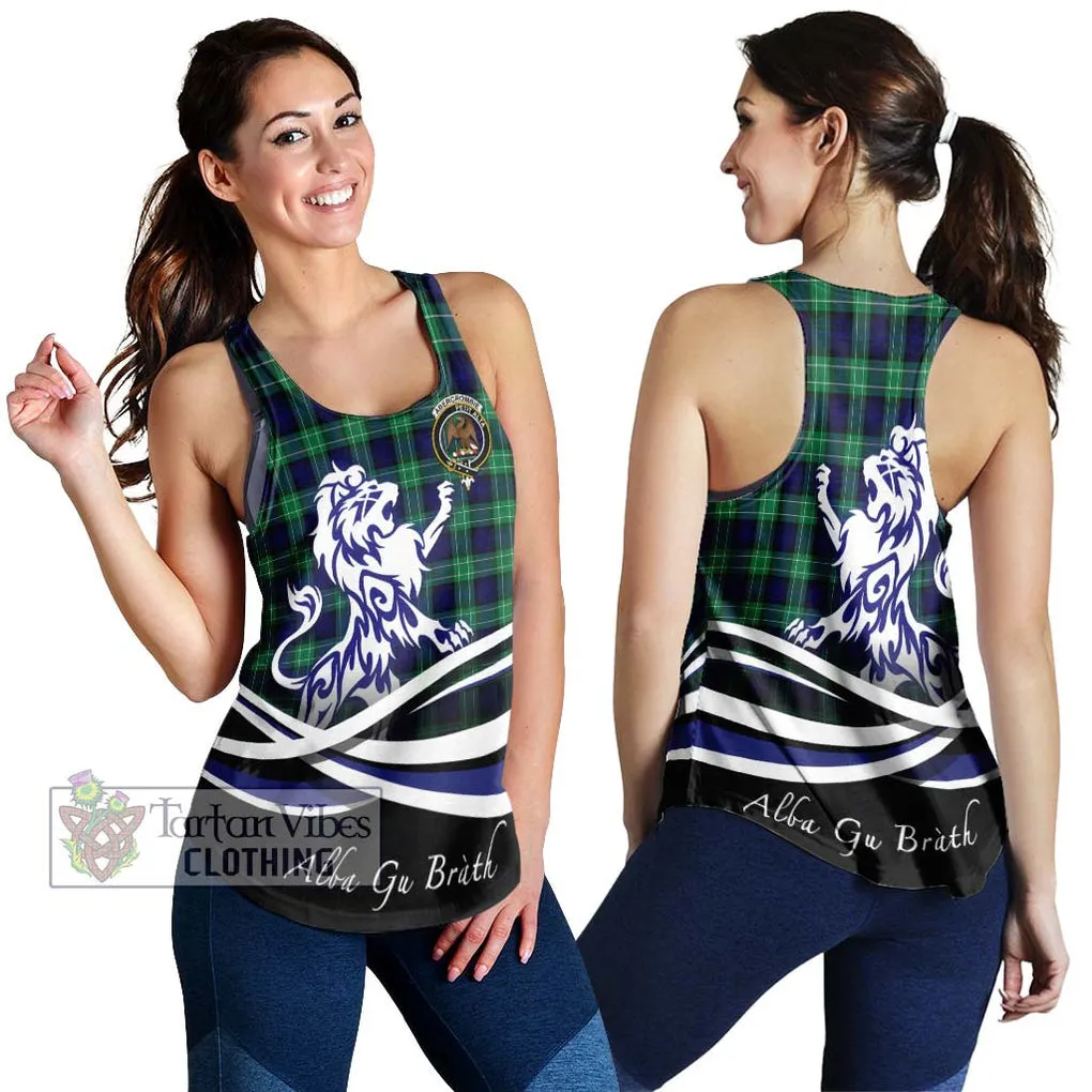 Abercrombie Tartan Women's Racerback Tanks with Alba Gu Brath Regal Lion Emblem