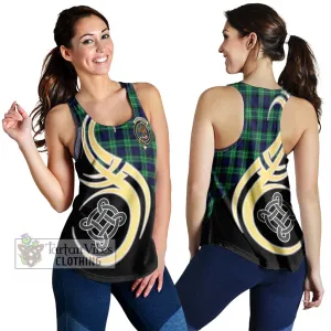 Abercrombie Tartan Women's Racerback Tanks with Family Crest and Celtic Symbol Style