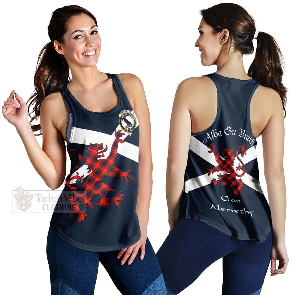 Abernethy Tartan Lion Rampant Women's Racerback Tanks  Proudly Display Your Heritage with Alba Gu Brath and Clan Name