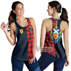 Abernethy Tartan Women's Racerback Tanks Alba with Scottish Lion Royal Arm Half Style