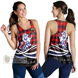 Abernethy Tartan Women's Racerback Tanks with Alba Gu Brath Regal Lion Emblem