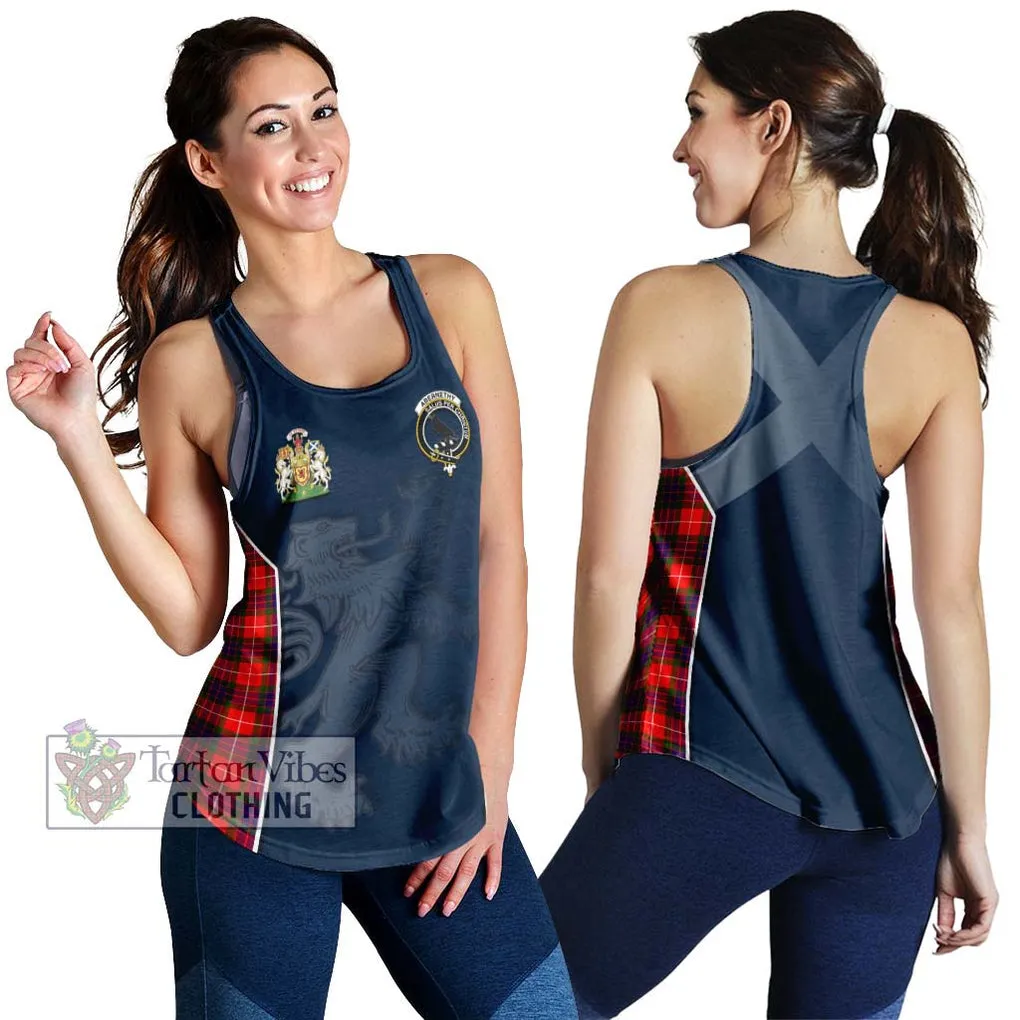 Abernethy Tartan Women's Racerback Tanks with Family Crest and Lion Rampant Vibes Sport Style