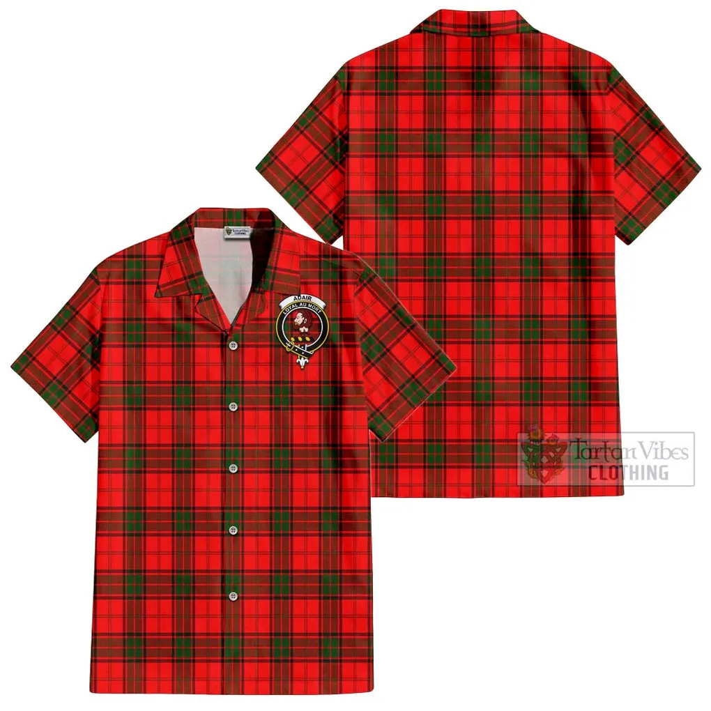 Adair Tartan Cotton Hawaiian Shirt with Family Crest