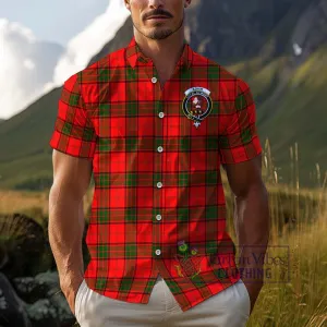 Adair Tartan Cotton Hawaiian Shirt with Family Crest