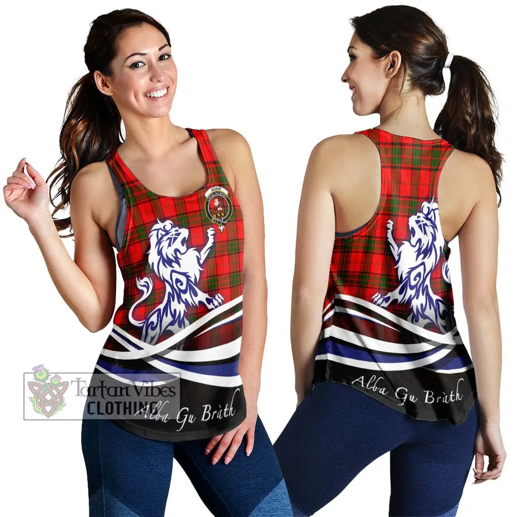 Adair Tartan Women's Racerback Tanks with Alba Gu Brath Regal Lion Emblem