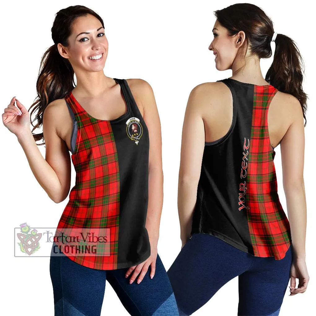 Adair Tartan Women's Racerback Tanks with Family Crest and Half Of Me Style