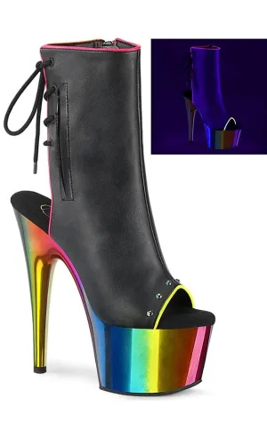 ADORE-1018RC-02 Black & Rainbow Chrome Ankle Boots