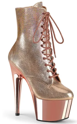 ADORE-1020 Rose Gold Textured Ankle Boots