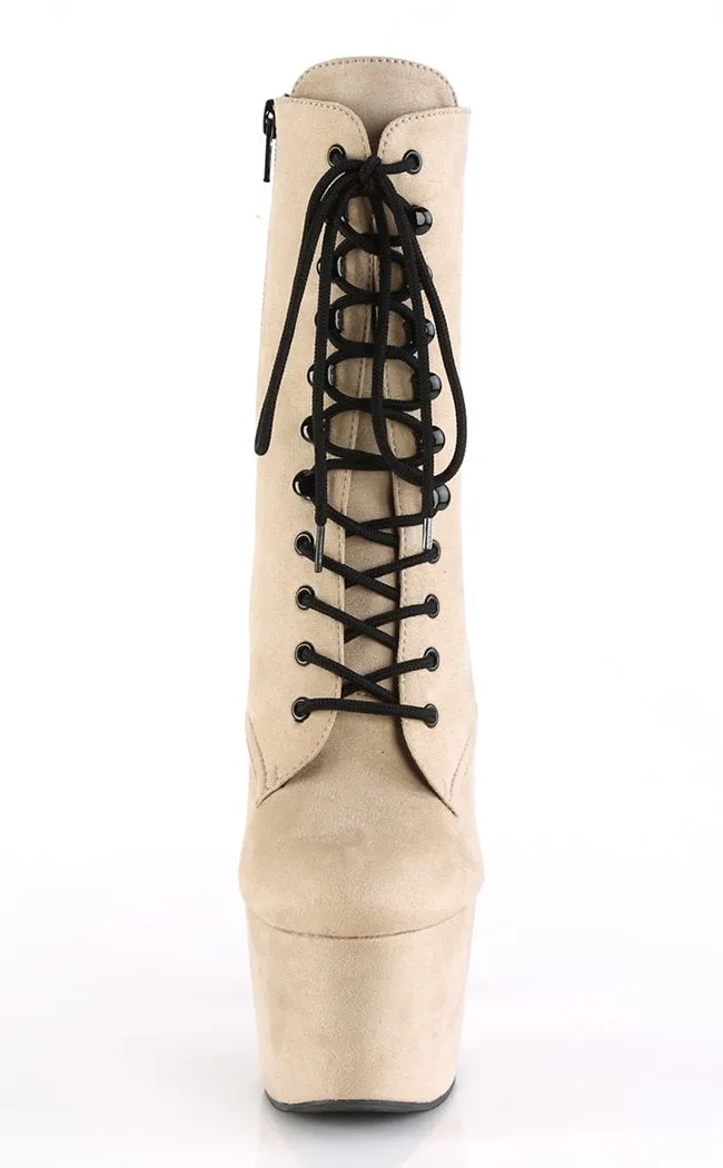 ADORE-1020FS Beige Suede Ankle Boots