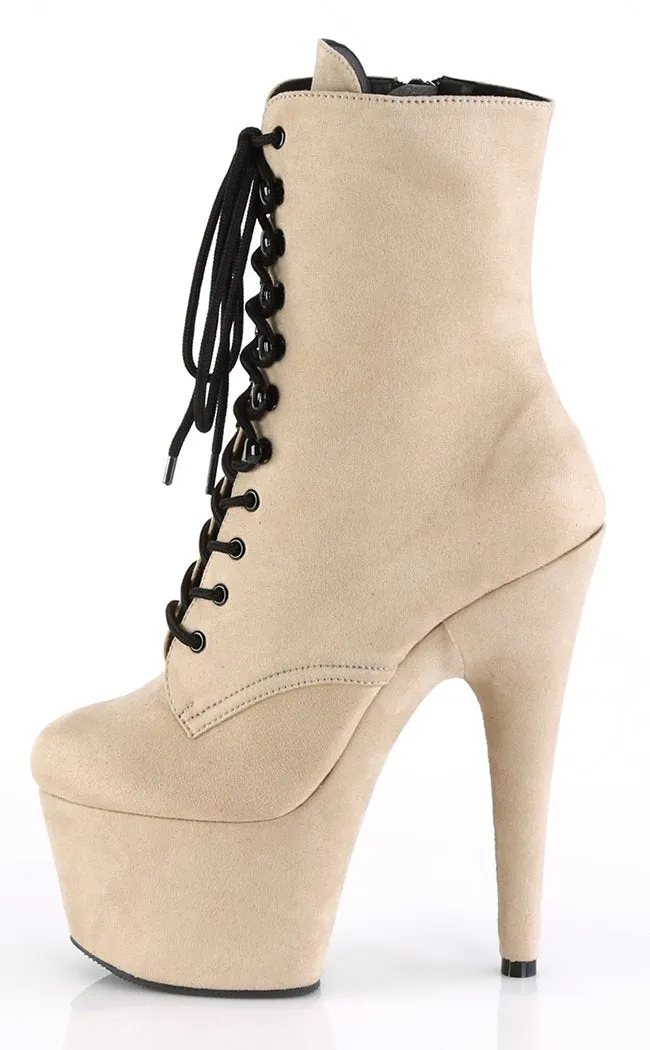 ADORE-1020FS Beige Suede Ankle Boots