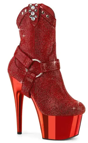 ADORE-1029CHRS Red Rhinestone Cowboy Boots