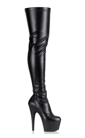 ADORE-3000 Black Vegan Leather Thigh Boots [In Stock]