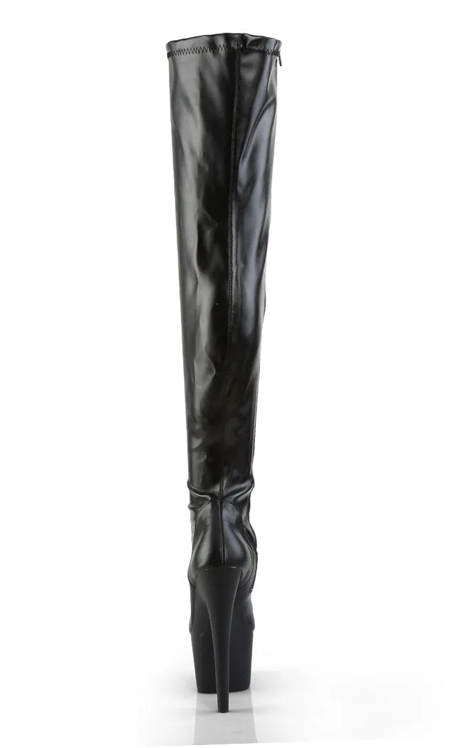 ADORE-3000 Black Vegan Leather Thigh Boots [In Stock]