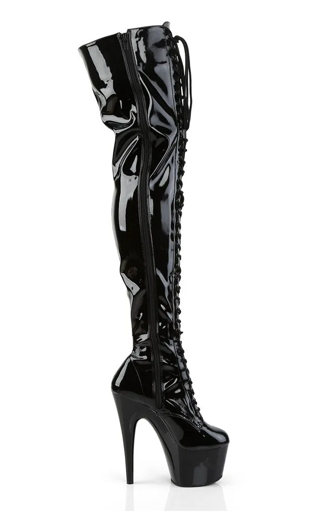 ADORE-3023 Black Patent Thigh High Boots