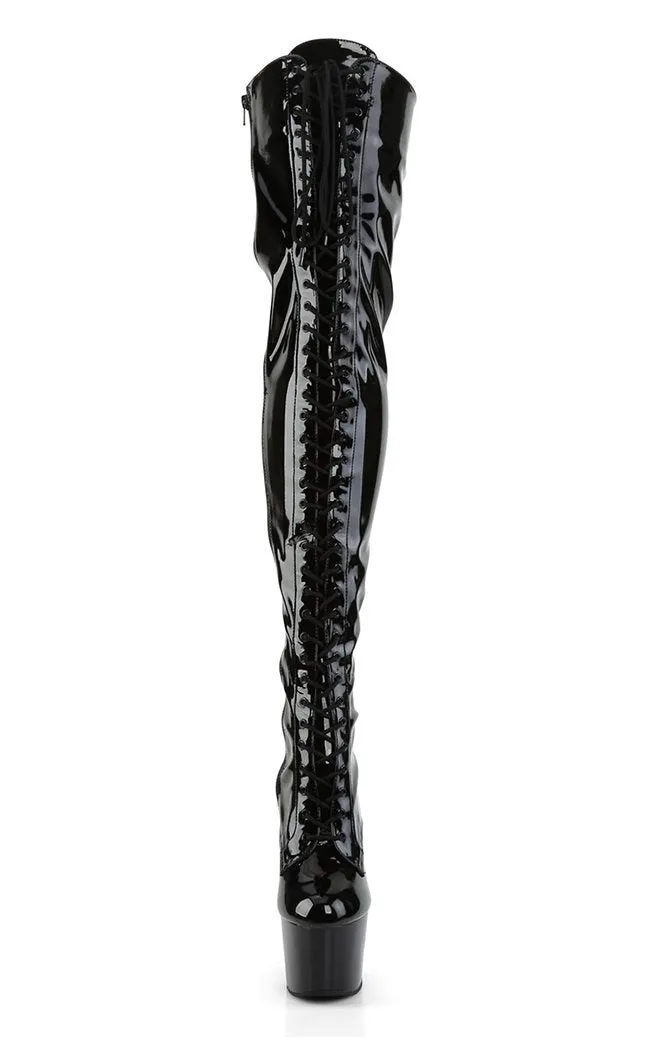 ADORE-3023 Black Patent Thigh High Boots