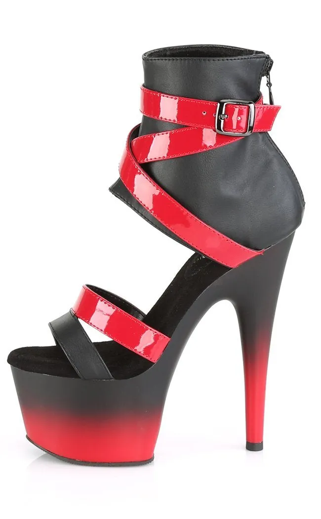 ADORE-700-15 Red & Black Platform Heels