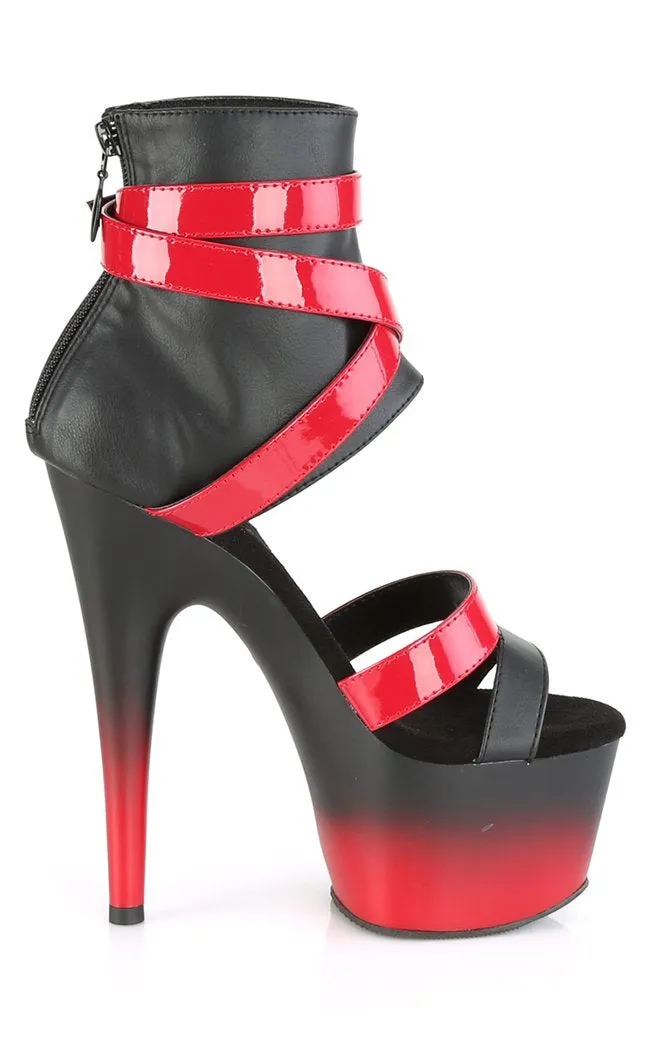 ADORE-700-15 Red & Black Platform Heels