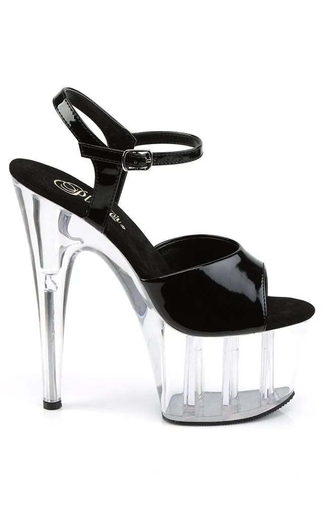 ADORE-709 Black & Clear Heels