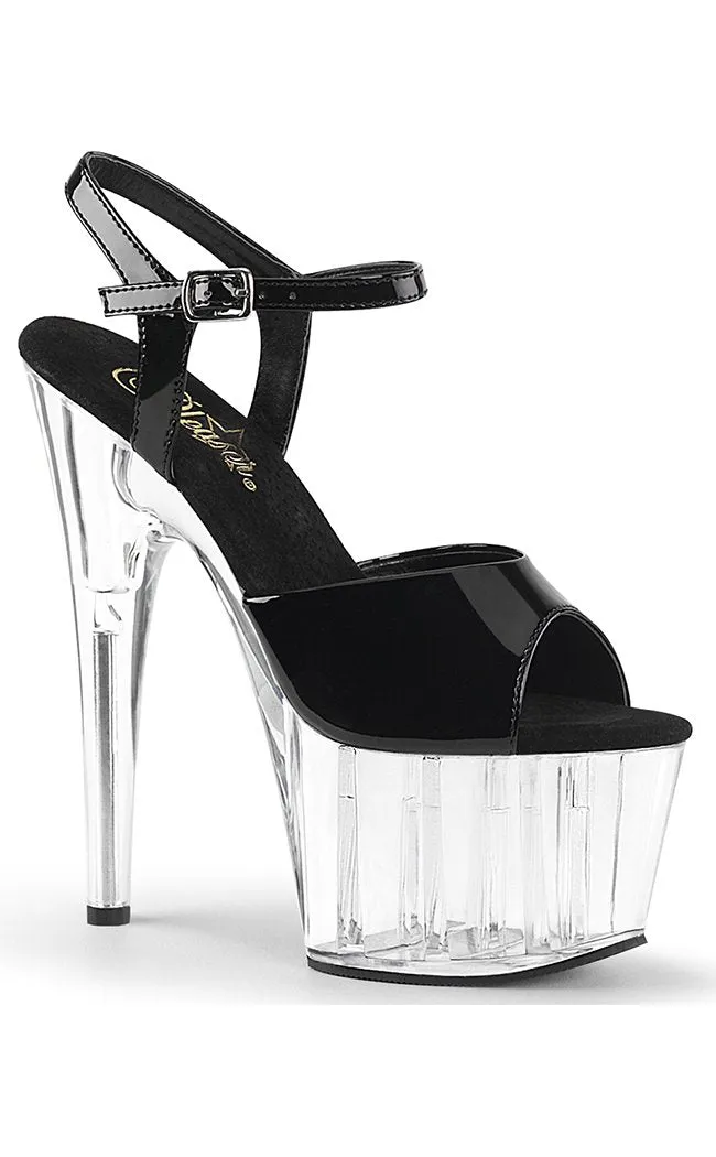 ADORE-709 Black & Clear Heels