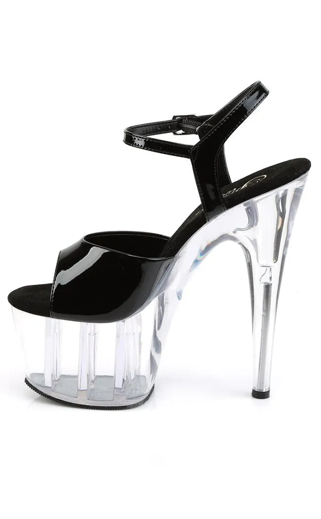 ADORE-709 Black & Clear Heels