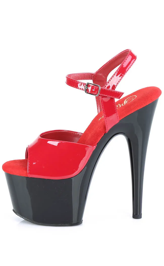 ADORE-709 Red & Black Patent Heels