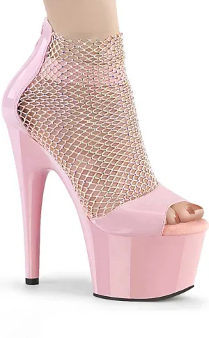 ADORE-765RM Baby Pink Rhinestone Mesh Heels