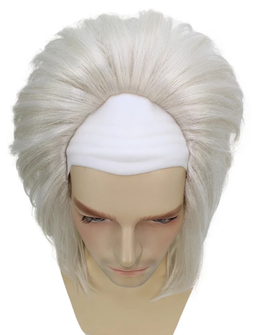 Adult Men's Half-bald Silver Blonde Cosplay Wig | Perfect For Halloween | Flame-Retardant Synthetic Fiber