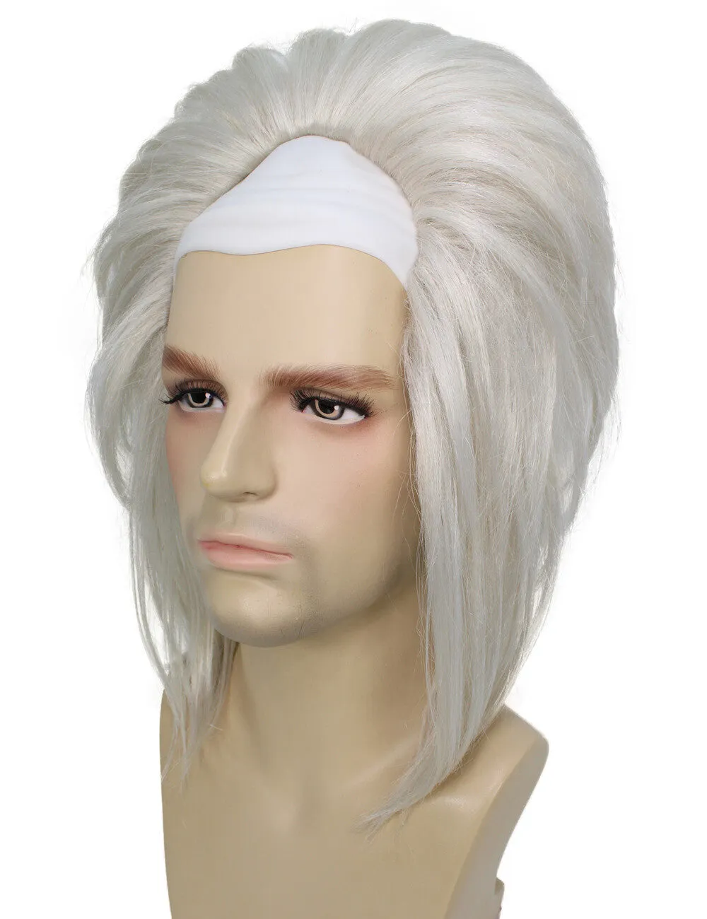 Adult Men's Half-bald Silver Blonde Cosplay Wig | Perfect For Halloween | Flame-Retardant Synthetic Fiber