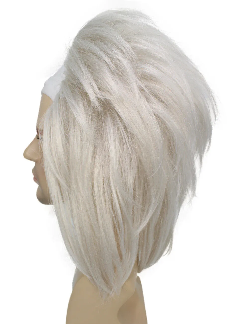 Adult Men's Half-bald Silver Blonde Cosplay Wig | Perfect For Halloween | Flame-Retardant Synthetic Fiber