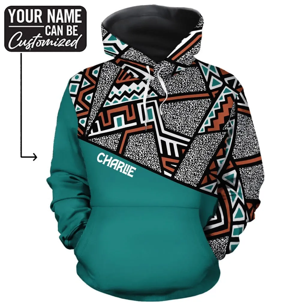 African Geometric Pattern All-over Hoodie And Joggers Set