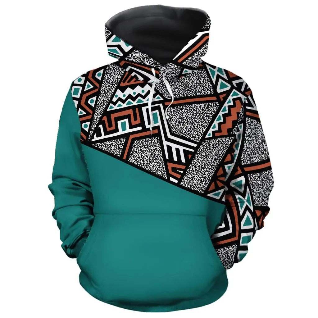 African Geometric Pattern All-over Hoodie And Joggers Set