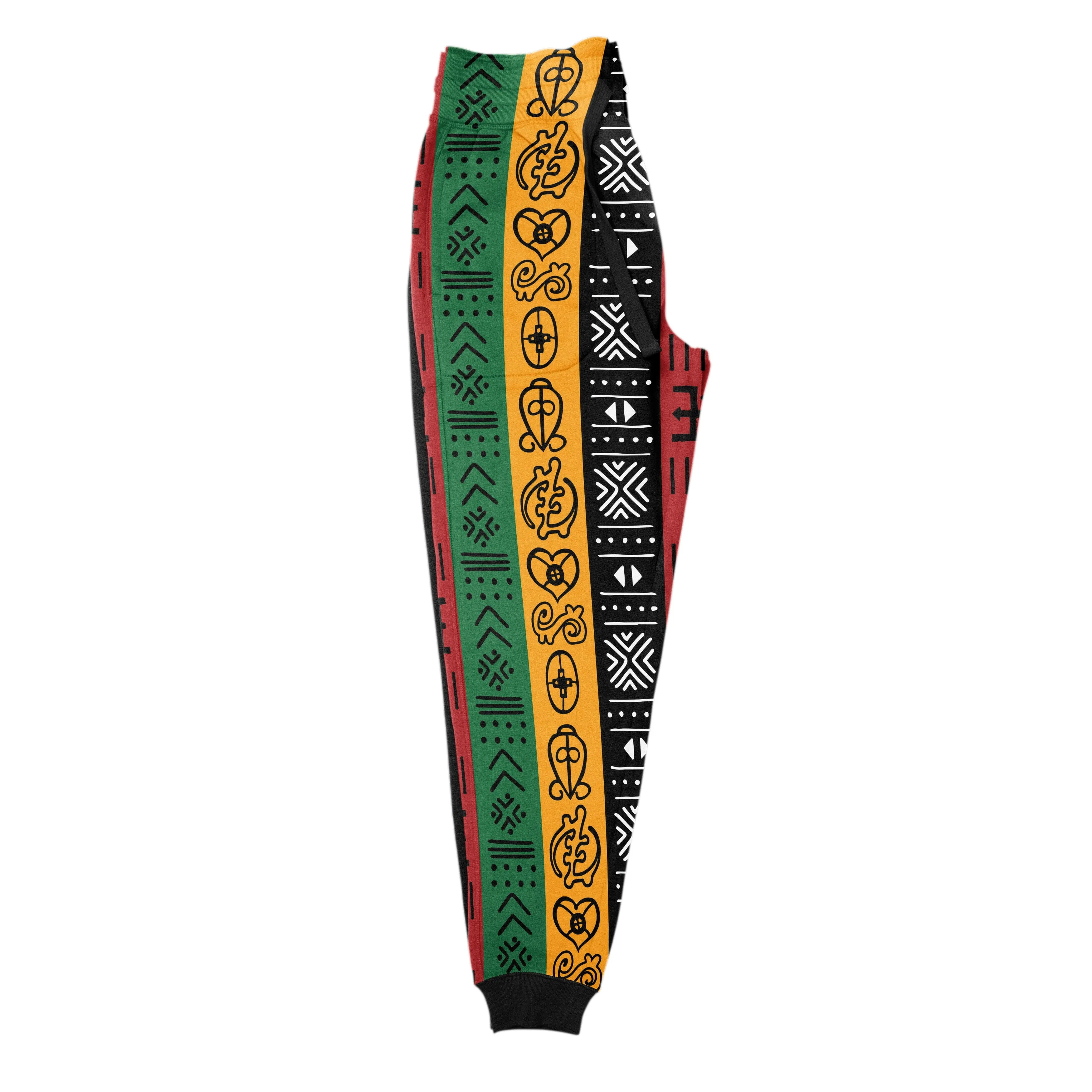 African Symbols In Pan African Colors Fleece All-over Hoodie And Joggers Set