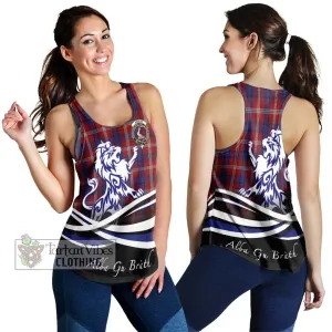 Ainslie Tartan Women's Racerback Tanks with Alba Gu Brath Regal Lion Emblem