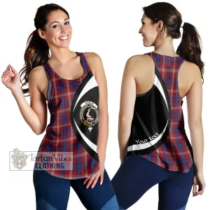 Ainslie Tartan Women's Racerback Tanks with Family Crest Circle Style