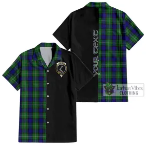 Alexander Tartan Short Sleeve Button Shirt with Family Crest and Half Of Me Style