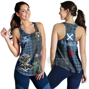 Allardice Tartan Women's Racerback Tanks Happy St. Andrew's Day Half Tartan Style