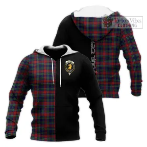 Allison Red Tartan Knitted Hoodie with Family Crest and Half Of Me Style