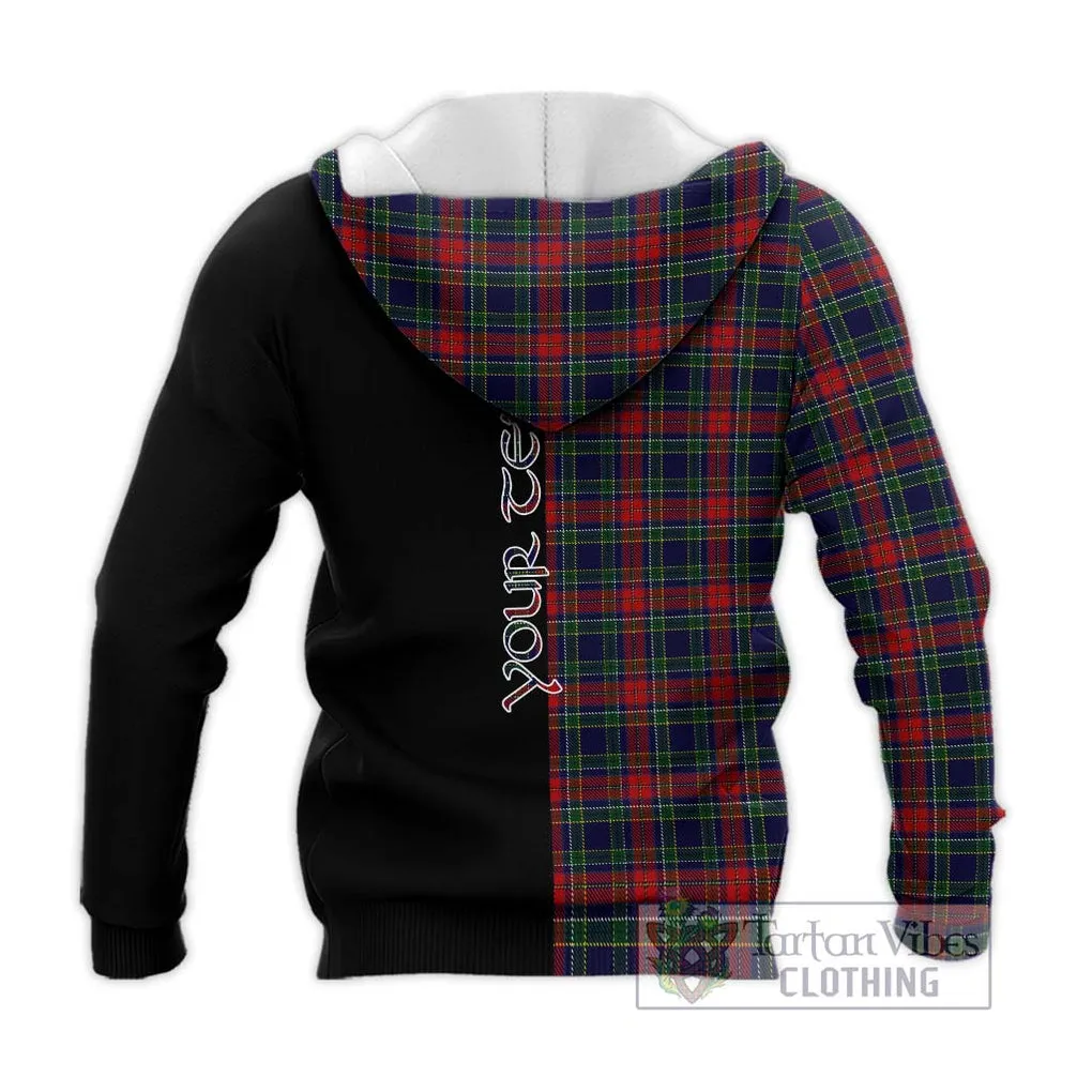 Allison Red Tartan Knitted Hoodie with Family Crest and Half Of Me Style