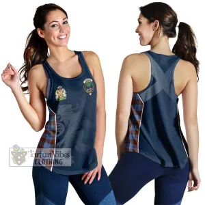 Anderson Modern Tartan Women's Racerback Tanks with Family Crest and Lion Rampant Vibes Sport Style