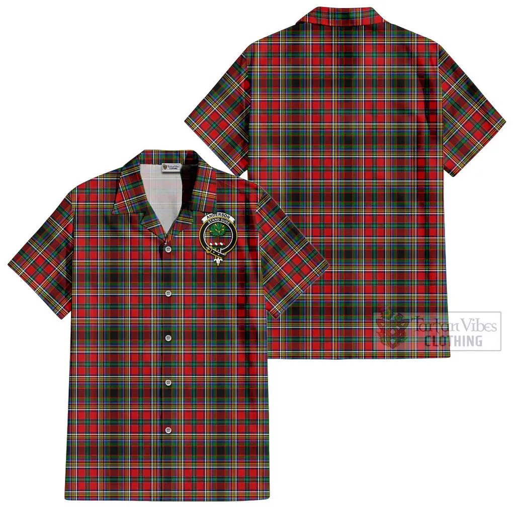 Anderson of Arbrake Tartan Cotton Hawaiian Shirt with Family Crest