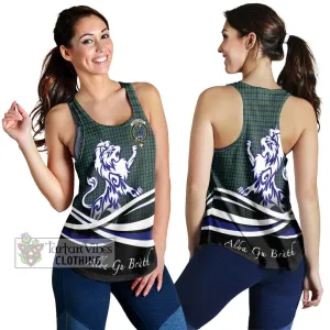 Arbuthnot Tartan Women's Racerback Tanks with Alba Gu Brath Regal Lion Emblem